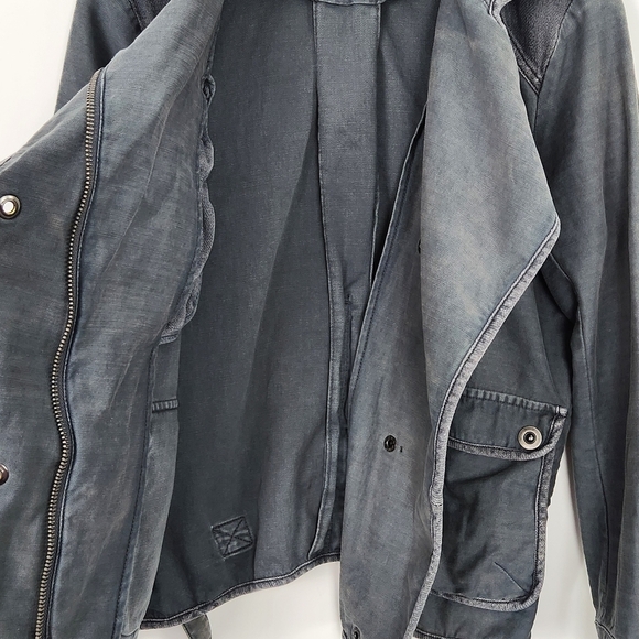 Free People Women's Size S 100% Cotton Gray Military Jacket - Picture 10 of 15